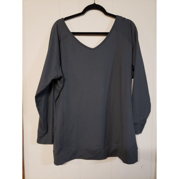 Womens Merrell Grey Wide Neck Top Size L - Picture 1 of 4